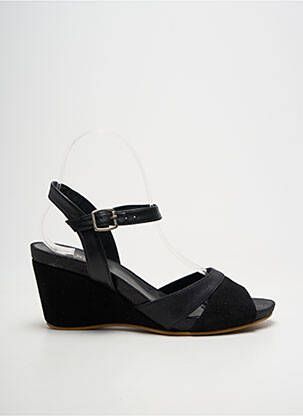 Sandales/nu pieds tissage satiné talon de 7 à 9cm noir KARSTON femme