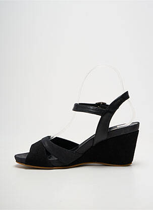 Sandales/nu pieds tissage satiné talon de 7 à 9cm noir KARSTON femme