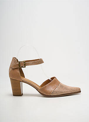Escarpins tissage satiné talon de 4 à 6cm marron KARSTON femme