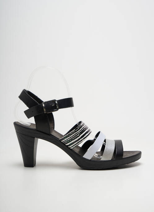 Sandales/nu pieds tissage satiné talon de 7 à 9cm noir KARSTON femme