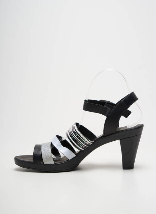 Sandales/nu pieds tissage satiné talon de 7 à 9cm noir KARSTON femme