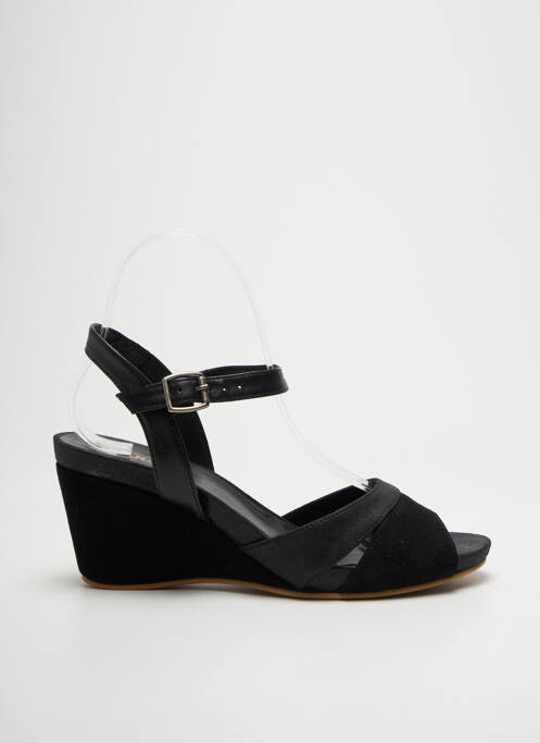 Sandales/nu pieds tissage satiné talon de 7 à 9cm noir KARSTON femme