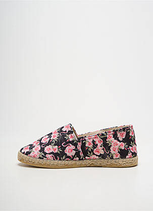 Espadrilles tissage satiné talon plat jusqu'à 3cm noir LA MAISON DE L'ESPADRILLE femme