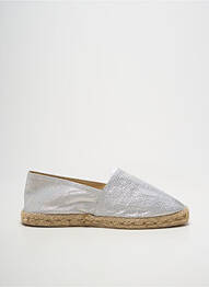 Espadrilles bout rond talon plat jusqu'à 3cm argent LA MAISON DE L'ESPADRILLE femme