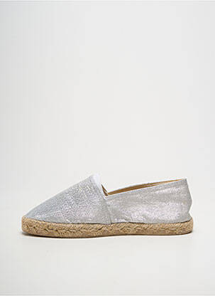 Espadrilles bout rond talon plat jusqu'à 3cm argent LA MAISON DE L'ESPADRILLE femme