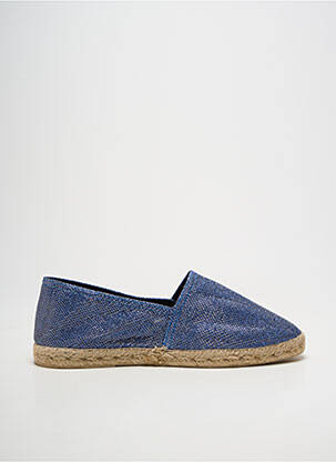 Espadrilles tissage satiné talon plat jusqu'à 3cm bleu LA MAISON DE L'ESPADRILLE femme