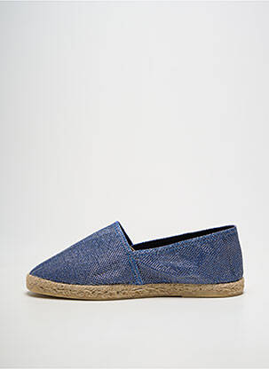 Espadrilles tissage satiné talon plat jusqu'à 3cm bleu LA MAISON DE L'ESPADRILLE femme