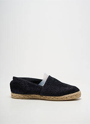 Espadrilles tissage satiné talon plat jusqu'à 3cm noir LA MAISON DE L'ESPADRILLE femme
