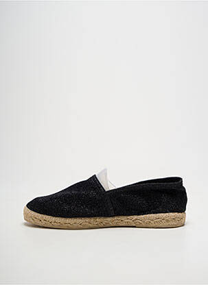 Espadrilles tissage satiné talon plat jusqu'à 3cm noir LA MAISON DE L'ESPADRILLE femme