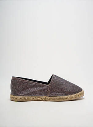 Espadrilles tissage satiné talon plat jusqu'à 3cm argent LA MAISON DE L'ESPADRILLE femme