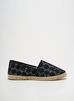 Espadrilles tissage satiné talon plat jusqu'à 3cm noir LA MAISON DE L'ESPADRILLE femme