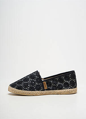 Espadrilles tissage satiné talon plat jusqu'à 3cm noir LA MAISON DE L'ESPADRILLE femme