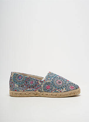 Espadrilles tissage satiné talon plat jusqu'à 3cm bleu LA MAISON DE L'ESPADRILLE femme