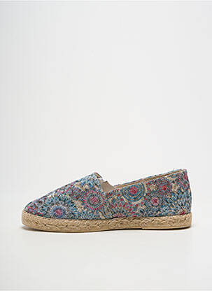Espadrilles tissage satiné talon plat jusqu'à 3cm bleu LA MAISON DE L'ESPADRILLE femme