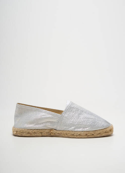 Espadrilles bout rond talon plat jusqu'à 3cm argent LA MAISON DE L'ESPADRILLE femme