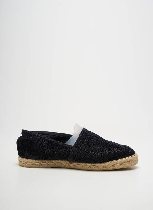 Espadrilles tissage satiné talon plat jusqu'à 3cm noir LA MAISON DE L'ESPADRILLE femme