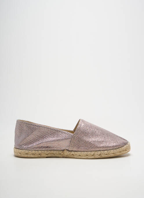 Espadrilles tissage satiné talon plat jusqu'à 3cm argent LA MAISON DE L'ESPADRILLE femme