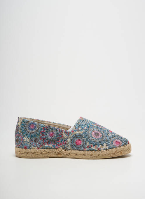 Espadrilles tissage satiné talon plat jusqu'à 3cm bleu LA MAISON DE L'ESPADRILLE femme