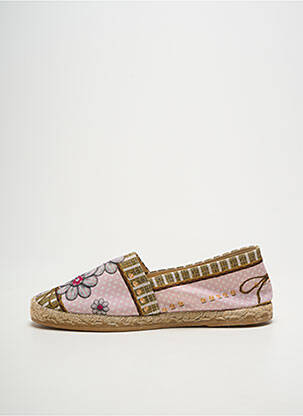 Espadrilles bout rond talon plat jusqu'à 3cm rose LA MAISON DE L'ESPADRILLE femme
