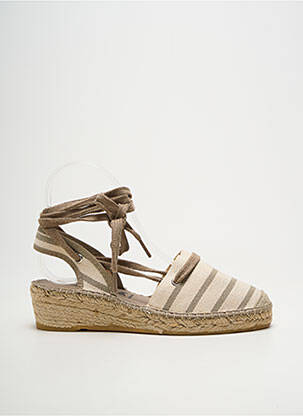 Espadrilles fermeture lacets talon de 4 à 6cm beige LA MAISON DE L'ESPADRILLE femme
