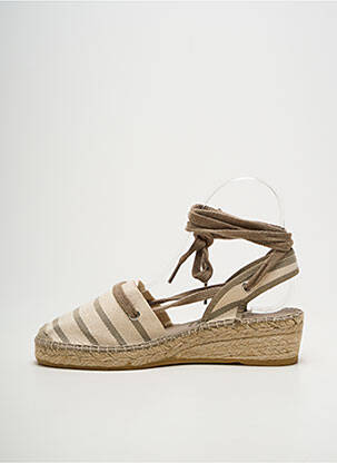 Espadrilles fermeture lacets talon de 4 à 6cm beige LA MAISON DE L'ESPADRILLE femme