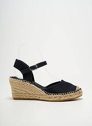 Espadrilles bout rond talon de 4 à 6cm noir LA MAISON DE L'ESPADRILLE femme