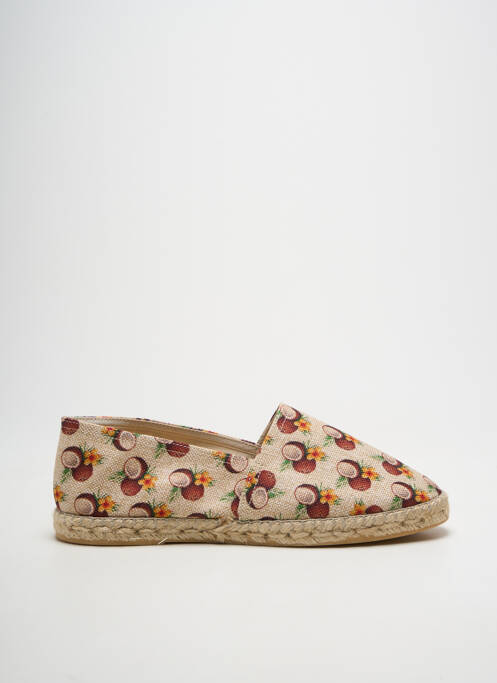 Espadrilles bout rond talon plat jusqu'à 3cm beige LA MAISON DE L'ESPADRILLE femme