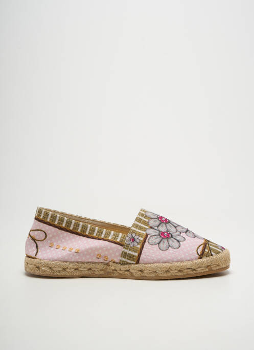 Espadrilles bout rond talon plat jusqu'à 3cm rose LA MAISON DE L'ESPADRILLE femme