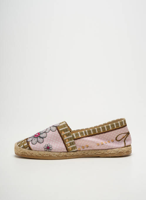Espadrilles bout rond talon plat jusqu'à 3cm rose LA MAISON DE L'ESPADRILLE femme