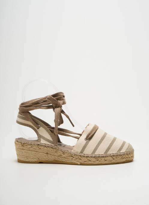 Espadrilles fermeture lacets talon de 4 à 6cm beige LA MAISON DE L'ESPADRILLE femme