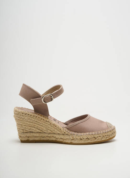 Espadrilles bout rond talon de 4 à 6cm beige LA MAISON DE L'ESPADRILLE femme