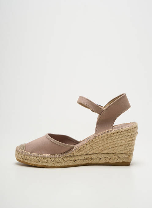 Espadrilles bout rond talon de 4 à 6cm beige LA MAISON DE L'ESPADRILLE femme