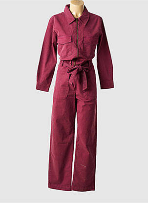 Combi-pantalon col chemisier manches longues violet ROSE GARDEN femme
