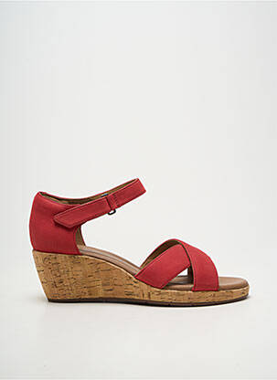 Sandales/nu pieds talon compensé talon de 4 à 6cm rouge UNSTRUCTURED BY CLARKS femme