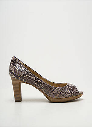 Escarpins tissage satiné talon de 7 à 9cm marron GEOX femme