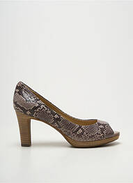 Escarpins tissage satiné talon de 7 à 9cm marron GEOX femme
