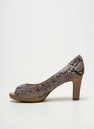 Escarpins tissage satiné talon de 7 à 9cm marron GEOX femme