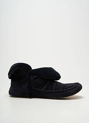 Chaussons/pantoufles semelle extérieure cuir talon plat jusqu'à 3cm noir ISOTONER femme