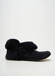 Chaussons/pantoufles semelle extérieure cuir talon plat jusqu'à 3cm noir ISOTONER femme
