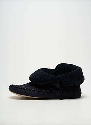 Chaussons/pantoufles semelle extérieure cuir talon plat jusqu'à 3cm noir ISOTONER femme