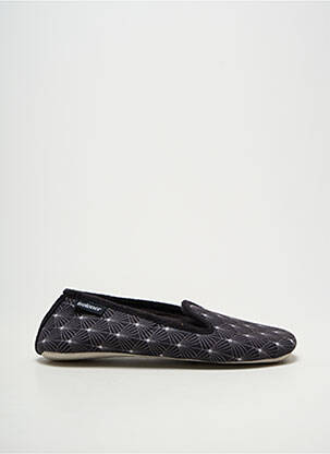 Chaussons/pantoufles semelle extérieure cuir talon plat jusqu'à 3cm noir ISOTONER femme