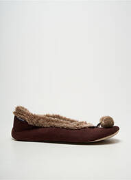 Chaussons/pantoufles bout rond talon plat jusqu'à 3cm marron ISOTONER femme