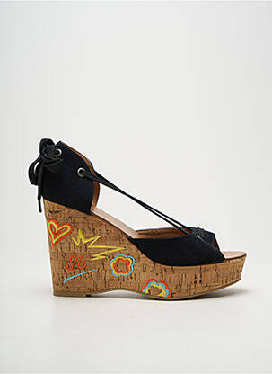 Sandales/nu pieds talon compensé talon haut de 10cm et plus noir LES P'TITES BOMBES femme