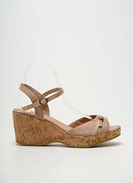 Sandales/nu pieds talon compensé talon de 7 à 9cm beige LES P'TITES BOMBES femme