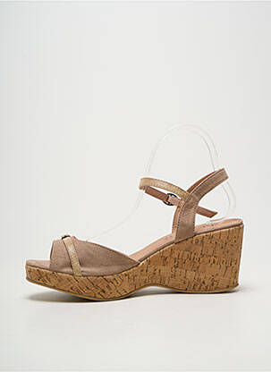 Sandales/nu pieds talon compensé talon de 7 à 9cm beige LES P'TITES BOMBES femme