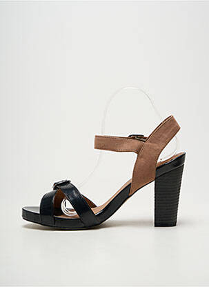 Sandales/nu pieds tissage satiné talon haut de 10cm et plus noir LES P'TITES BOMBES femme