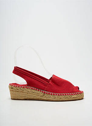 Espadrilles bout ouvert talon de 4 à 6cm rouge LA MAISON DE L'ESPADRILLE femme