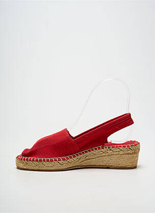 Espadrilles bout ouvert talon de 4 à 6cm rouge LA MAISON DE L'ESPADRILLE femme