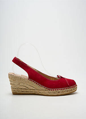 Sandales/nu pieds talon compensé talon de 7 à 9cm rouge LA MAISON DE L'ESPADRILLE femme