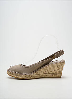 Espadrilles bout ouvert talon de 7 à 9cm gris LA MAISON DE L'ESPADRILLE femme